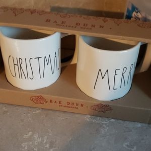 Rae dunn merry and christmas mugs